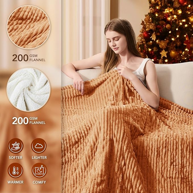 Homemate Electric Heated Blanket Queen Size - 84"x90" Heating Blanket Queen Size Dual Control 1/2/4/6/8 Hours Auto-Off 10 Heat Level Over-Heat Protection Soft Flannel Sherpa ETL Certification