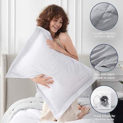 Nestl 5 Piece Twin Comforter Set – White Reversible Bed in a Bag – Complete Twin Size Bedding Set with Sheets, Pillowcase and Sham