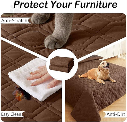 hyha Waterproof Dog Bed Blanket, Soft Pet Blankets, Waterproof Couch Cover for Dogs, Reversible Sofa Covers Washable for Furniture (40x50 Inch, Brown/Chocolate)