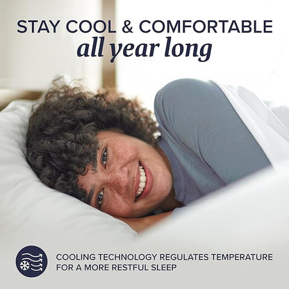 Beckham Hotel Collection Summer Sanctuary King Pillow - Cooling Qmax Adjustable Down Alternative Pillow w/Extra Fill, Ideal for Side Back Stomach Sleepers