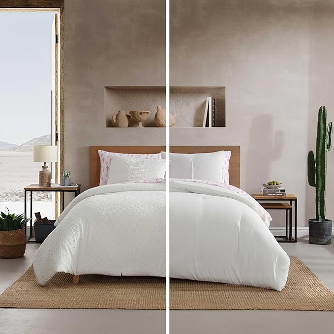 Wrangler - Queen Comforter Set, Soft & Smooth Bedding, Wrinkle-Resistant, 8 Piece Bed Set with Matching Sheet Set, Pillowcases and Throw Blanket for Couch or Bed (Sedona Geometric White)