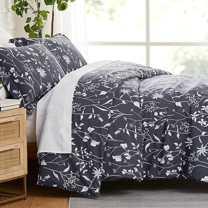 Southshore Fine Living, Inc. Oversized Twin Mattress Comforter Set, Down Alternative Boho Bedspread, The Secret Meadow Collection Comforter Sets, 2 Piece Bedding Set for Twin/XL Mattress, Blue