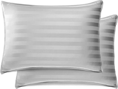Pure Bamboo Split King Sheets, Genuine 100% Organic Viscose Derived from Bamboo Bed Sheet Set, Soft & Cooling, Double Stitching, 2 Fitted Sheets (Split King, Jacquard Silver)