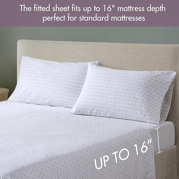 Madison Park Cal King Comforter Set with Sheets, Floral Print, Microfiber Comforter for a King-Size Bed, Shabby Chic Bed in a Bag Set Diamond Printed Sheet, Alice, Cal King Mauve 7 Piece