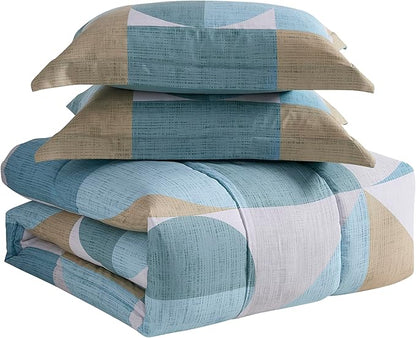 Geometric Comforter Set Full Size with Sheets Bed in a Bag – Deep Pocket Fitted Sheet with Elastic Corners, Cozy Comforter, Pillowcases & Shams – Soft Microfiber All Season Bedding – Machine Washable