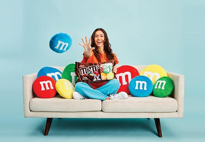 iscream M&M's Package 16" x 8.5" Pillow Set with Mini M&M's Candy Pillows