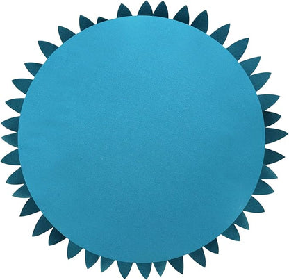 3D Daisy & Sunflower Decorative Pillow - 14.5 x 13 inch Round - Teal Flower-Shaped (Case + Insert)