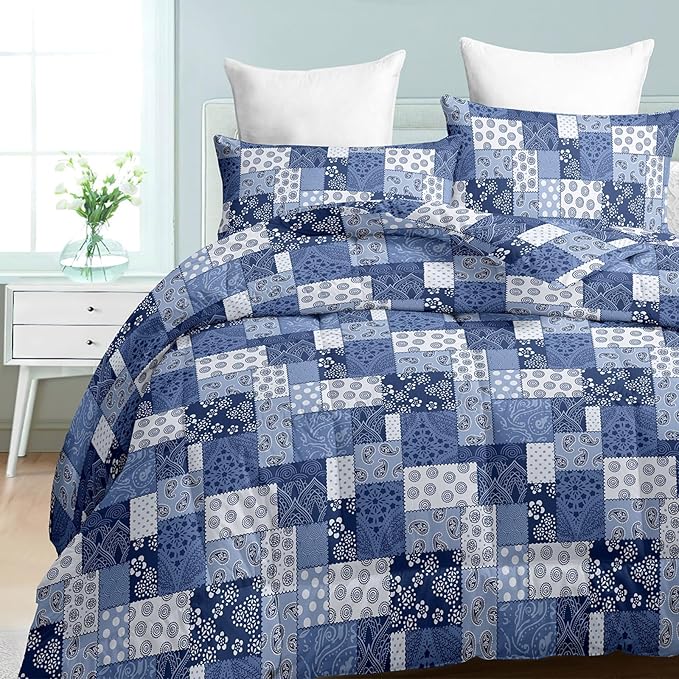 HighBuy King Size Comforter Set Jacquard Medallion Comforter Hotel Quality Dark Grey Blue King Comforters for Men Teens Boho Bedding Set 3 Piece Comforter Fluffy with 2 Pillowcases,Kids Boys