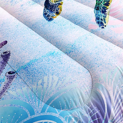 HOSIMA Sea Turtle Bedding,Coastal Beach Themed Comforters Queen Size for Kids Teen Girls Boys Room Decor, Toddler Bedding Set,Mandala Turtle Comforter with 2 Pillowcases.