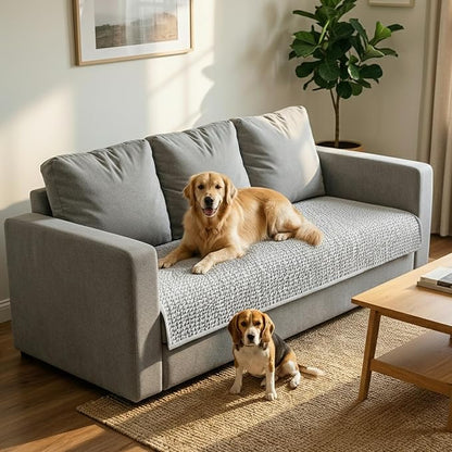 PAULATO BY GA.I.CO. Waterproof Blanket – 24x67” Changing Absorbent Pad for Incontinence – Machine Washable Stain-Resistant Protector for Couch Sofa or Bed – Reusable Waterproof Cover - Light Grey