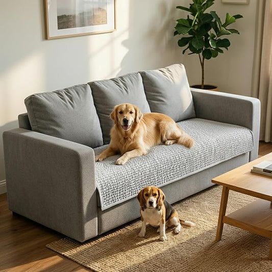 PAULATO BY GA.I.CO. Waterproof Blanket – 24x67” Changing Absorbent Pad for Incontinence – Machine Washable Stain-Resistant Protector for Couch Sofa or Bed – Reusable Waterproof Cover - Light Grey