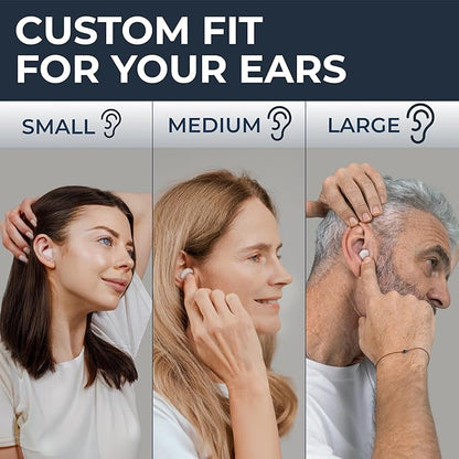 Peace&Quiet PQ Wax Ear Plugs for Sleeping - 30 Silicone Wax Earplugs for Sleeping and Swimming, Gel Ear Plugs for Noise Cancelling, Sound Blocking Level of 32 Db (30 Pillows), Color: White