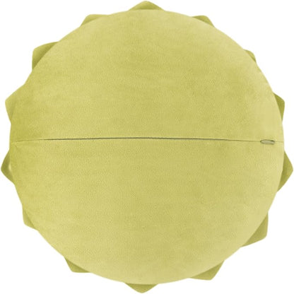 Decorative Throw Pillow 3D Flower Round Pillow Accent Handmade Cushion with Insert for Couch Bed Home Decor 12 Inch Green