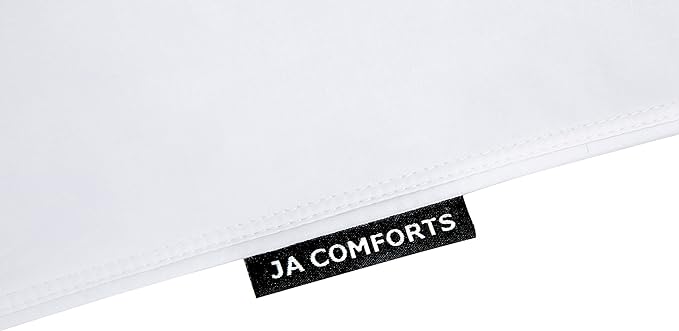 JA COMFORTS Goose Feather Down Bed Pillows for Sleeping(2 Packs)-Standard/Queen,High Fill Weight,Double-Layer Downproof Fabric Design,Goose Down Filling,600 Thread Count,Cotton Cover