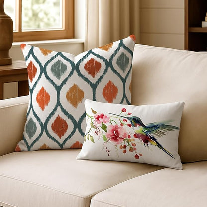 Americanflat 14x10 Throw Pillow with Sewn-in Insert - All-in-One Decorative Pillows - No Cover Needed - Soft and Durable Cushion for Bed or Sofa - Polyester - White