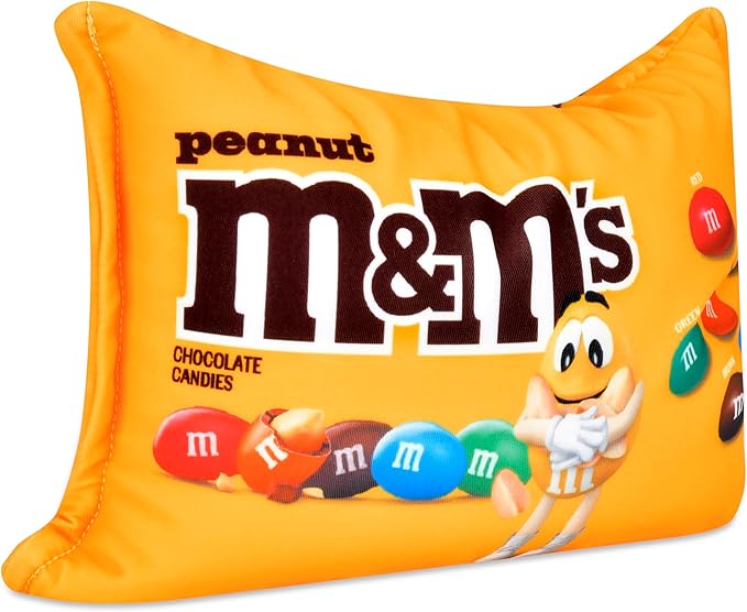iscream M&M's Peanut Package Photoreal Print 12" x 7" Microbead Mini Accent Pillow