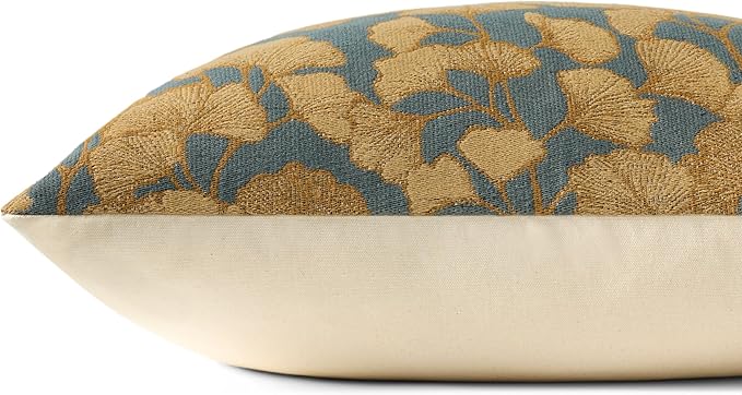 Loloi Chris Loves Julia Fawn Collection PCJ0032 Blue/Gold 22'' x 22'' Cover Only Pillow