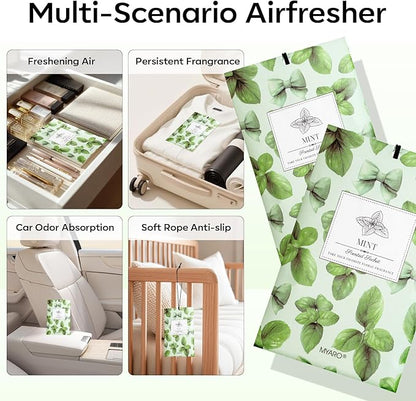 MYARO 20 Packs Peppermint Scent Sachet Air Freshener for Home Car Closet Drawer Shoe Odor Eliminator Long Lasting Deodorizer