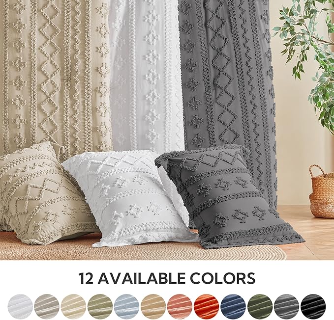 MR&HM King Size Comforter Set Dark Grey, 7 Pieces Tufted Boho Beddding Sets, Farmhouse Style Bed in a Bag with 1 Comforter, 2 Pillow Shams, 2 Pillowcases, 1 Flat Sheet, 1 Fitted Sheet