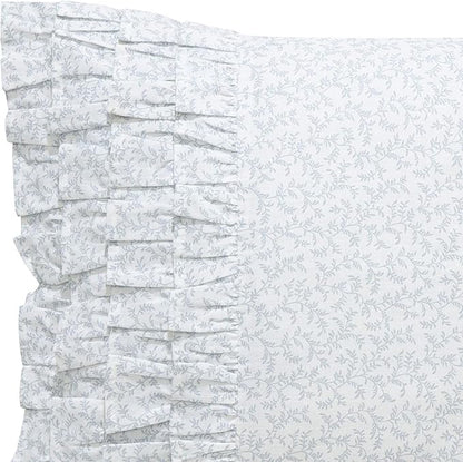 Laura Ashley - Ruffled Throw Pillow, Decorative Home Decor with Envelope Closure (Chloe Blue, 14" x 20")
