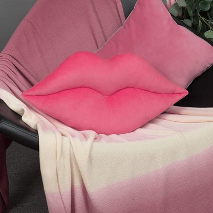 KINGROSE 3D Lip Throw Pillow Cute Decorative Pillows Soft Cushion for Sofa Couch Bed Home Decor Girls 12 x 24 Inches Pink