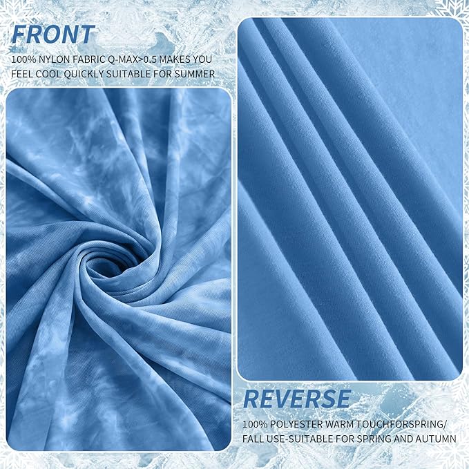 Guohaoi Cooling Blanket (90"x108"King Size) for HotSleepers,Decortive Tie Dye,Absorbs Heat to Keep Body Cool for Night Sweats,Arc-Chill Q-Max >0.5Cool Fiber,Keep Cool,All-Season.