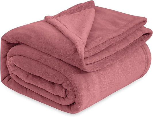 Bedsure GentleSoft Fleece King Size Blankets for Bed Dusty Rose - Soft Lightweight Plush Cozy Fuzzy Luxury Microfiber, 108x90 inches