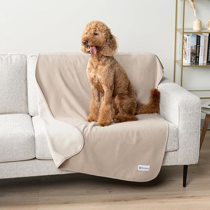 PetAmi Waterproof Dog Blanket for Medium Large Pets Dogs Cats, Pet Couch Cover Protector for Furniture, Reversible Washable Soft Fleece Cat Blanket for Bed Couch Sofa, 40x60 (Taupe/Beige)