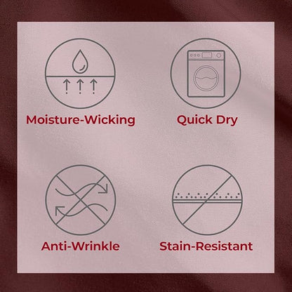 Mellanni Split King Sheets Set - 5 PC Iconic Collection Bedding - Hotel Luxury, Extra Soft, Cooling Bed Sheets - Wrinkle, Fade, Stain Resistant (Split King, Burgundy)