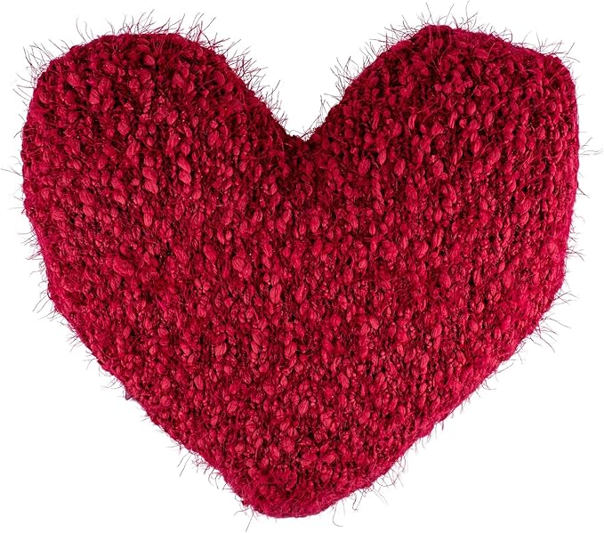 DEMDACO Giving Heart Cranberry Red 10 x 11 Cotton Weighted Plush Decorative Throw Pillow