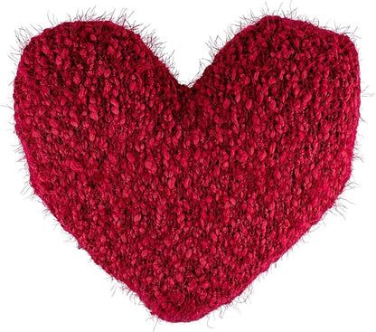 DEMDACO Giving Heart Cranberry Red 10 x 11 Cotton Weighted Plush Decorative Throw Pillow