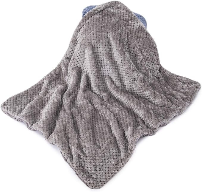 Fuzzy Blanket or Fluffy Blanket for Baby Girl or boy, Soft Warm Cozy Coral Fleece Toddler, Infant or Newborn Receiving Blanket for Crib, Stroller, Travel, Outdoor (40" x 48", DG-Flint Gray)