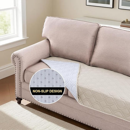 PrinceDeco Waterproof Couch Cover for Dogs Washable Dog Blanket for Bed Couch Sofa Outdoor Bed Cover with Non-Slip Back(32x74 Inch,French Oak)
