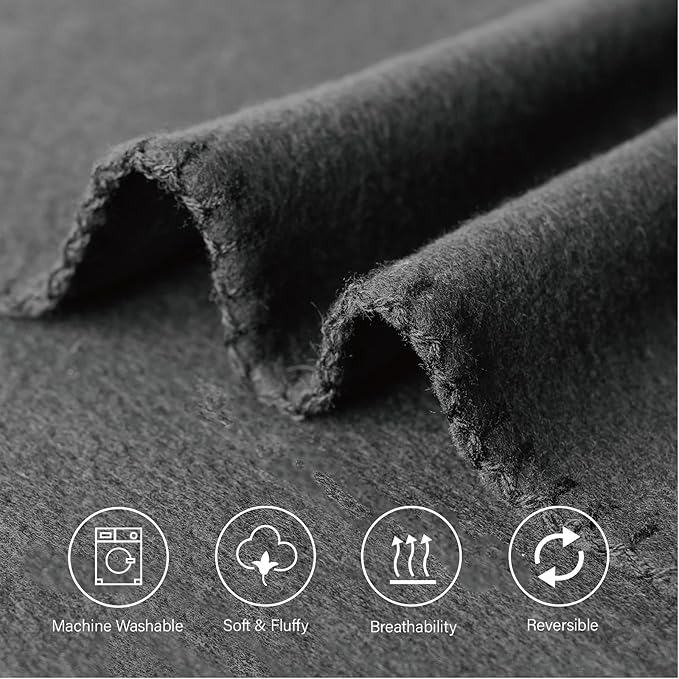 ZYFZCYBL Fleece Throw Blankets Lightweight Warm Soft Cozy Pet-Friendly Bulk Fleece Throw Blanket Solid for Home Bed, Sofa，Office,Gifts, Couch (Pack of 6-50 x 60 inch，Black)