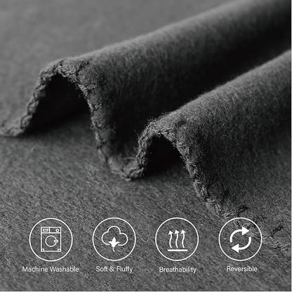 ZYFZCYBL Fleece Throw Blankets Lightweight Warm Soft Cozy Pet-Friendly Bulk Fleece Throw Blanket Solid for Home Bed, Sofa，Office,Gifts, Couch (Pack of 6-50 x 60 inch，Black)