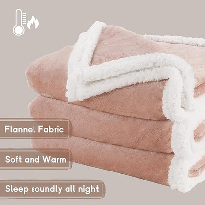 Heated Blanket Electric Blanket Full Size 72''x84'' with 9 Heating Levels, 1-10 Hour Auto Shut Off, Machine Washable, Flannel & Sherpa Soft Warming Blanket for Couch, Bed, Office - Cozy Pink