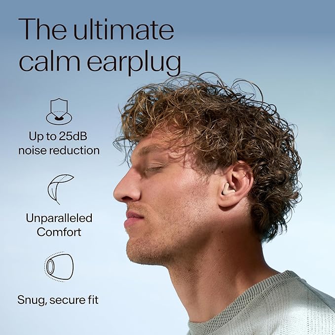 Alpine Silence Earplugs for Sleep, Focus & Travel - V-Shape Snug Fit & Soft Oval Tips – 4 Sizes XS/S/M/L - Comfortable, Reusable Hearing Protection - SNR 22dB & NRR 16 Noise Reduction – Beige