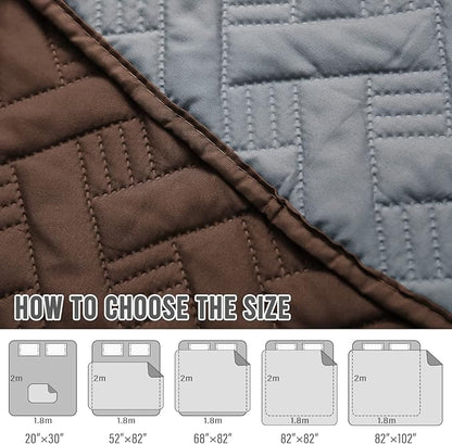 BOCTOPUG Dog Bed Cover for Pets - Blankets Rug Pads for Couch Protection Waterproof Bed Covers Dog Blanket Furniture Protector Reusable Changing Pad (Dark Grey+Brown, 20"x30")