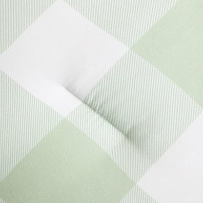 Wake In Cloud - Gingham Comforter Set, Plaid Buffalo Check Checkered Cottagecore Cute Geometric, Soft Lightweight Bedding, 3 Pieces, Sage Green, Queen Size