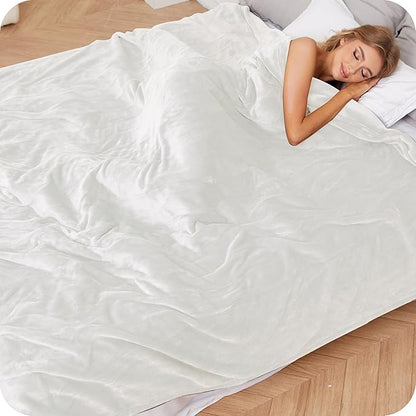 Electric Heated Blanket King Size 90"×100", Comfortable & Luxurious Flannel, 4 Heating Levels & 10 H Auto Shut Off, White
