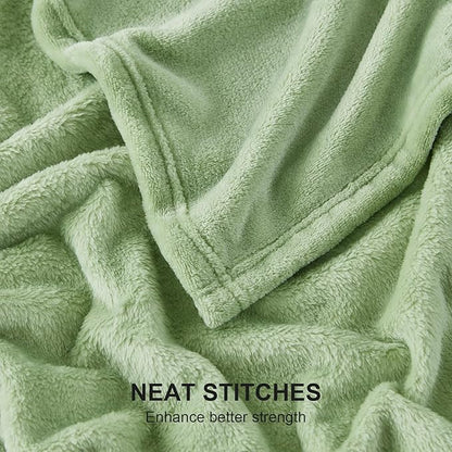 Hansleep Fleece Sage Green King Blanket, Super Soft Flannel Fuzzy Plush Cozy Blanket for All Seasons, Sage Green, King 90x108 Inches