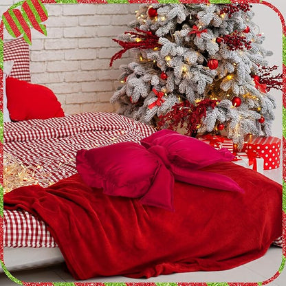 Red Bow Throw Pillow Large Decorative Soft Pillow 18 Inch x 16 Inch Coquette Room Decor Soft Bowknot Decorations for Galentine's Day Valentines Cushion Bed Sofa Couch Home Decorations