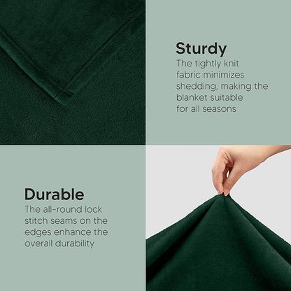 Utopia Bedding Fleece Blanket Throw Size Forest Green 300GSM Luxury Anti-Static Fuzzy Soft Microfiber Blanket for Couch, Sofa and Bed (50x60 Inch)