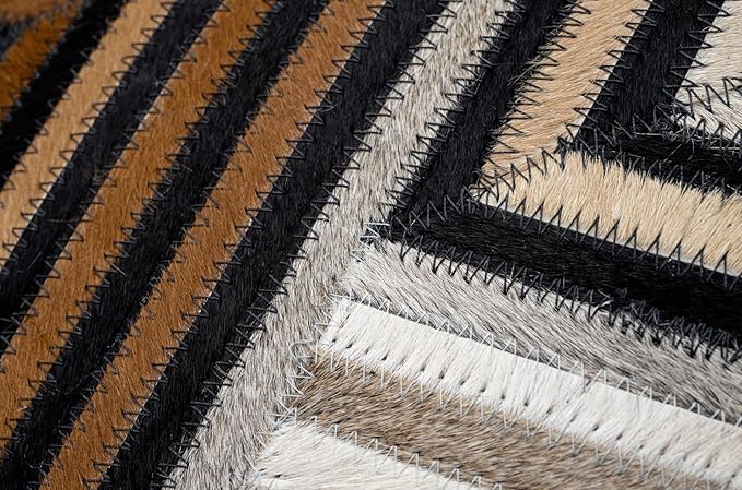 CANVELLO Genuine Cowhide Leather Decorative Throw Pillows - Handmade Patchwork Accent Pillows for Sofa, Couch, Chair - Southwestern Feather Down Insert Included (Square (18"x18"))