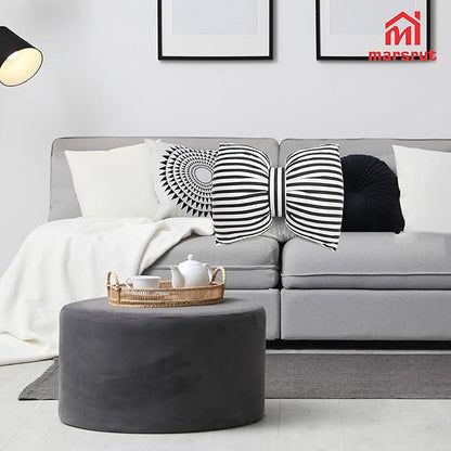 Bow Shaped Pillow, Decorative Sofa Throw Pillows, 17.7" x 13.8", Striped Black and White Reversible Pillow Cushions for Couch Bed Sofa Office Car Decor Neck Waist, Hand Made Cotton, Detachable to Wash