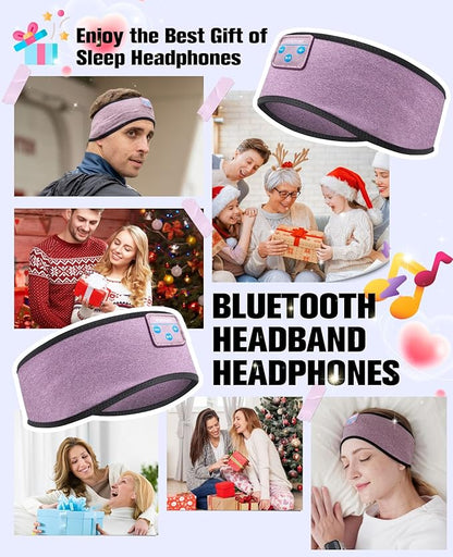 Voerou Sleep Headphones Wireless Bluetooth 5.4 Sports Headband, Sleeping Headphones Eye Mask Earbuds Music Headband for Side Sleepers Perfect for Workout Running Travel Yoga Cool Gadgets Tech Gifts