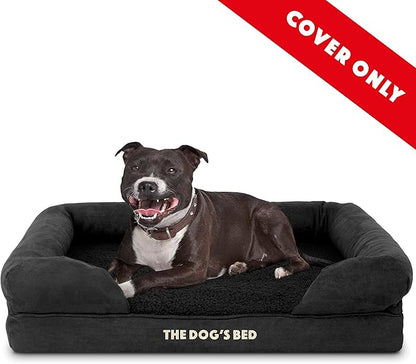 The Dog’s Bed Replacement Outer Cover, Plush Fabric, Black Plush, Medium