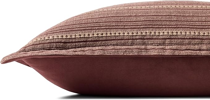 Loloi Chris Loves Julia Howie Collection PCJ0023 Wine/Natural 13'' x 21'' Cover w/Down Pillow