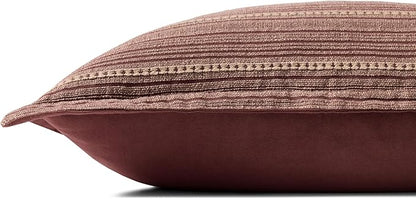 Loloi Chris Loves Julia Howie Collection PCJ0023 Wine/Natural 13'' x 21'' Cover w/Down Pillow