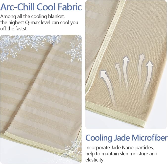 Guohaoi Cooling Blankets for Hot Sleepers,Arc-Chill Q-Max >0.5 Cool Fiber,100% Oeko-Tex Certified,Twin Full Size Lightweight Summer Cool Blanket for Travel/Outdoor Ultra Cold Breathable,60''x90''